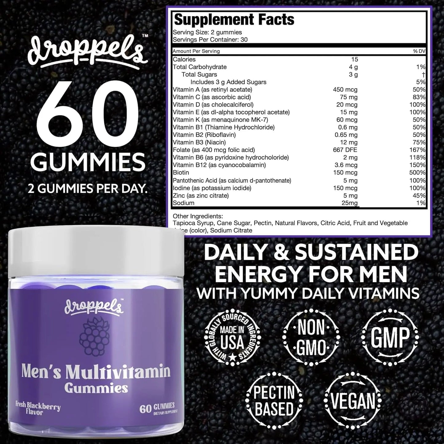 Droppels His & Hers Bundle: Men's & Women's Multivitamin Gummies | Vegan, Non-GMO, Pectin-Based | BlackBerry & Peach Tea Flavors DroppelsBuy Supplements Australia