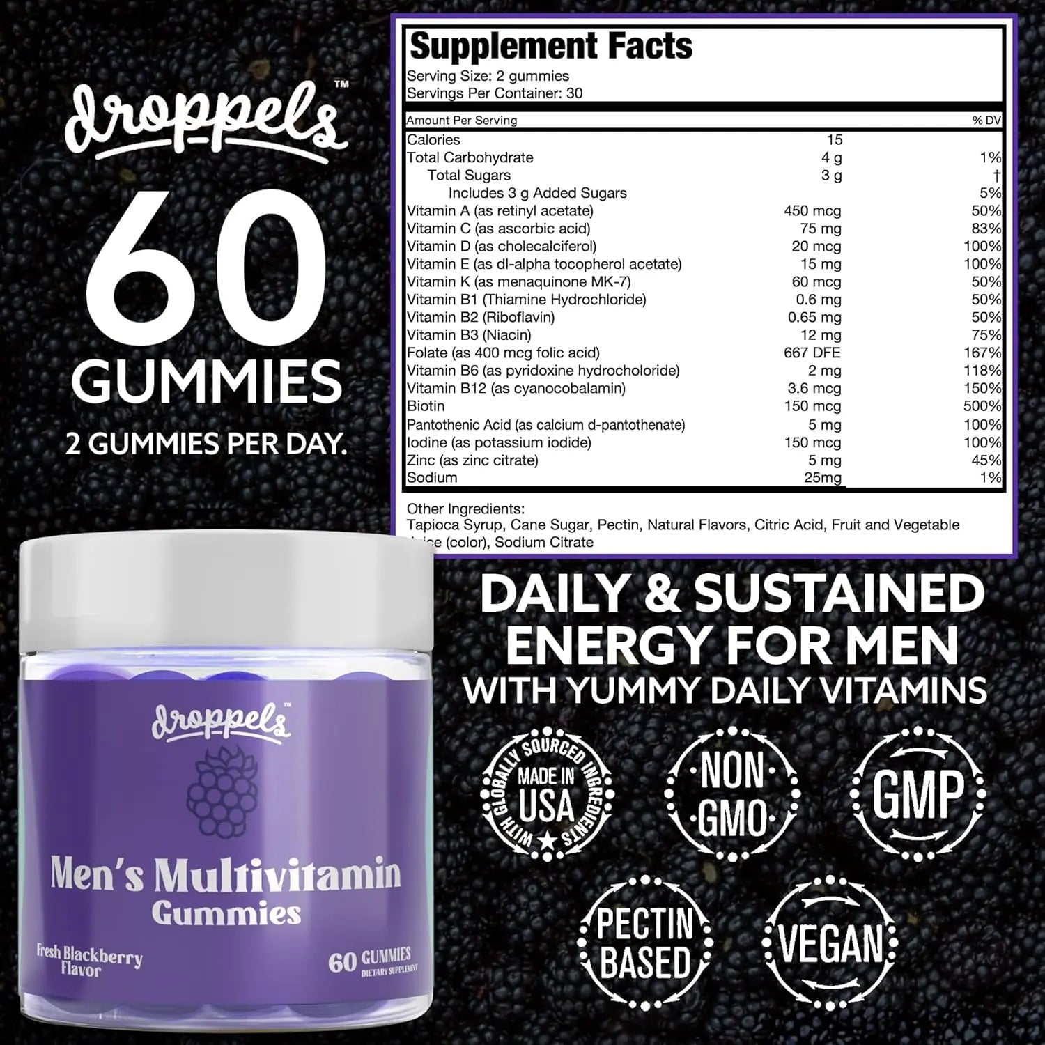 Droppels His & Hers Bundle: Men's & Women's Multivitamin Gummies | Vegan, Non-GMO, Pectin-Based | BlackBerry & Peach Tea Flavors DroppelsBuy Supplements Australia
