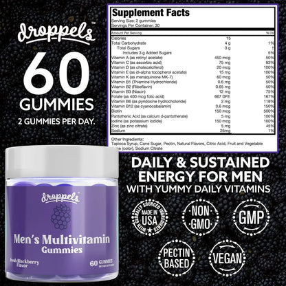 Droppels His & Hers Bundle: Men's & Women's Multivitamin Gummies | Vegan, Non-GMO, Pectin-Based | BlackBerry & Peach Tea Flavors DroppelsBuy Supplements Australia