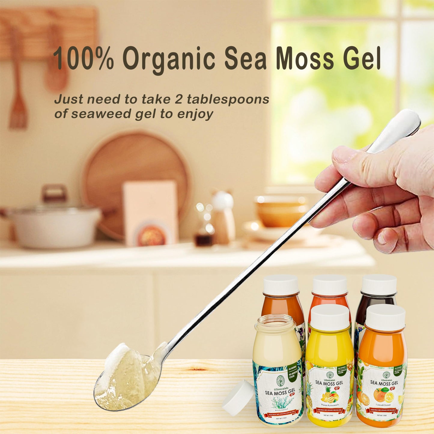 USMIRALAB Wildcrafted Sea Moss Gel for Purists： 6-Flavor Ritual Set (36oz) with Antioxidant Ocean Minerals | Pure Superfood Base Vegan USMIRALABBuy Supplements Australia