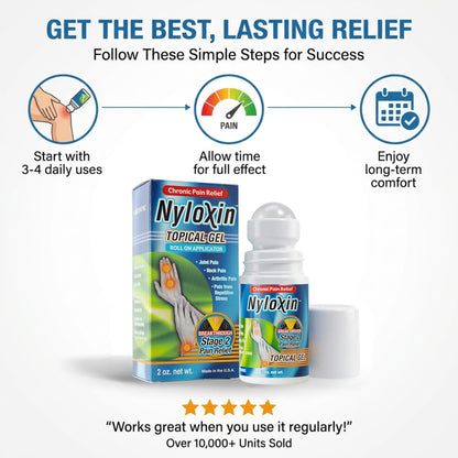 Nyloxin Roll-On Arthritis Pain Relief Gel, Back Pain Relief, Neuropathy Pain Relief, Nerve Pain Relief, Knee Pain Relief, Foot Pain Relief, Muscle Pain Relief, Shoulder Pain, Joint Pain (2 oz) NyloxinBuy Supplements Australia
