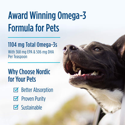 Nordic Naturals Pet Cod Liver Oil, Unflavored - 16 oz - 1048 mg Omega-3 Per Teaspoon - Fish Oil for Dogs with EPA & DHA - Promotes Skin, Coat, & Immune Health Nordic NaturalsBuy Supplements Australia