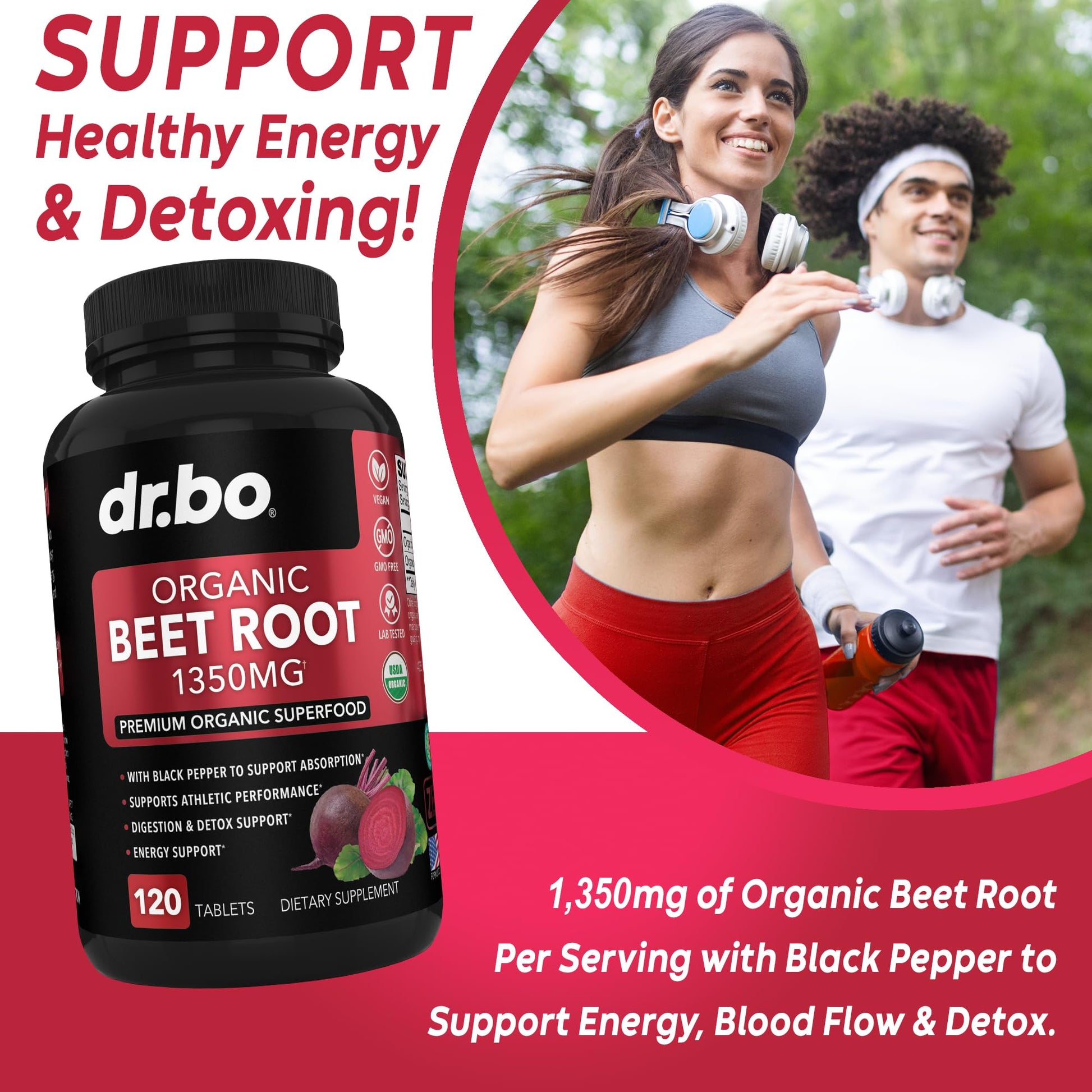 Organic Beet Root Capsules Supplements - 1350mg Beetroot Powder Extract Pills, Organic DR. BOBuy Supplements Australia