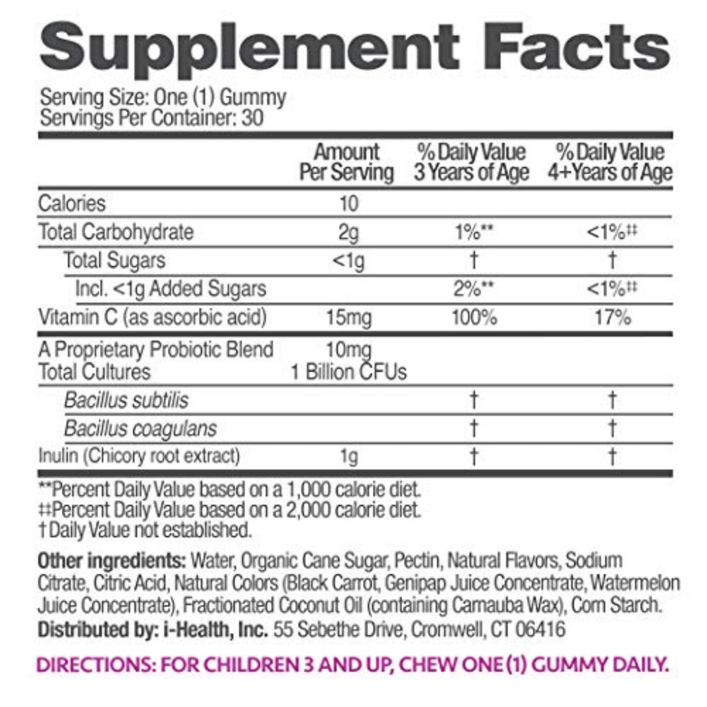up4 Kids Probiotic Gummies, Digestive and Immune Support with Prebiotics and Vitamin C, Gelatin Free, Gluten Free and Non-GMO, For Ages 3+, 30 count up4Buy Supplements Australia