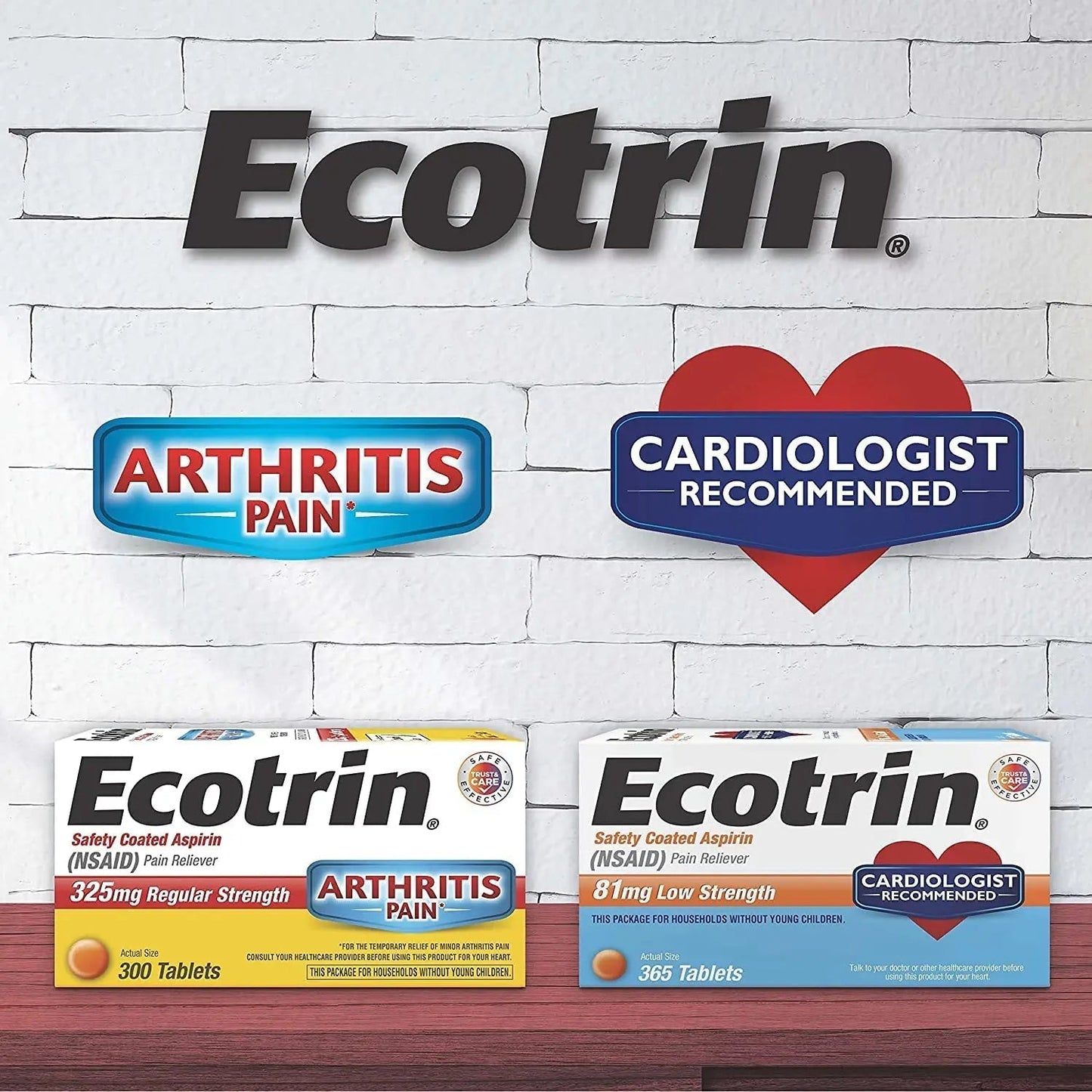 Ecotrin Low Strength Safety Coated Aspirin | NSAID | 81mg | 365 Tablets (2 Pack) EcotrinBuy Supplements Australia