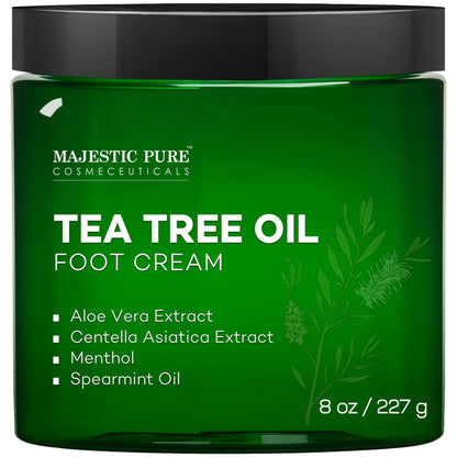 MAJESTIC PURE Athletes Foot Cream with Tea Tree Oil, Aloe & Spearmint - Hydrates MAJESTIC PUREBuy Supplements Australia