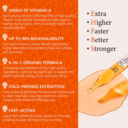 OASIS FORCE 6 in 1 Vitamin A Liquid Drops with Lutein & Zeaxanthin, Vita A Retinyl Palmitate for Skin, Vision & Immune Support, Adults & Kids Ages 6+, Vegan, Non-GMO, 2 Fl Oz OASIS FORCEBuy Supplements Australia