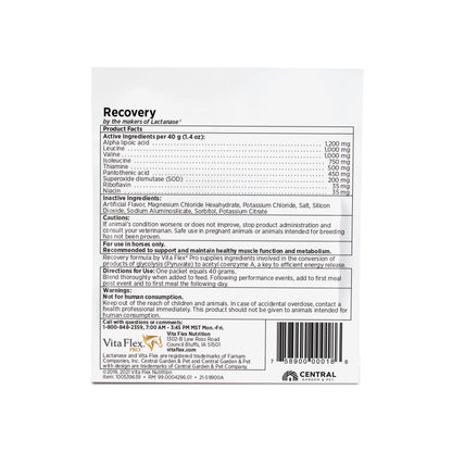 Vita Flex Pro Recovery by the Makers of Lactanase, Post Performance Horse Supplements 40 g, Show Safe Muscle Recovery Supplements, Amino Acids for Horses, Strength & Joint Health Vita FlexBuy Supplements Australia