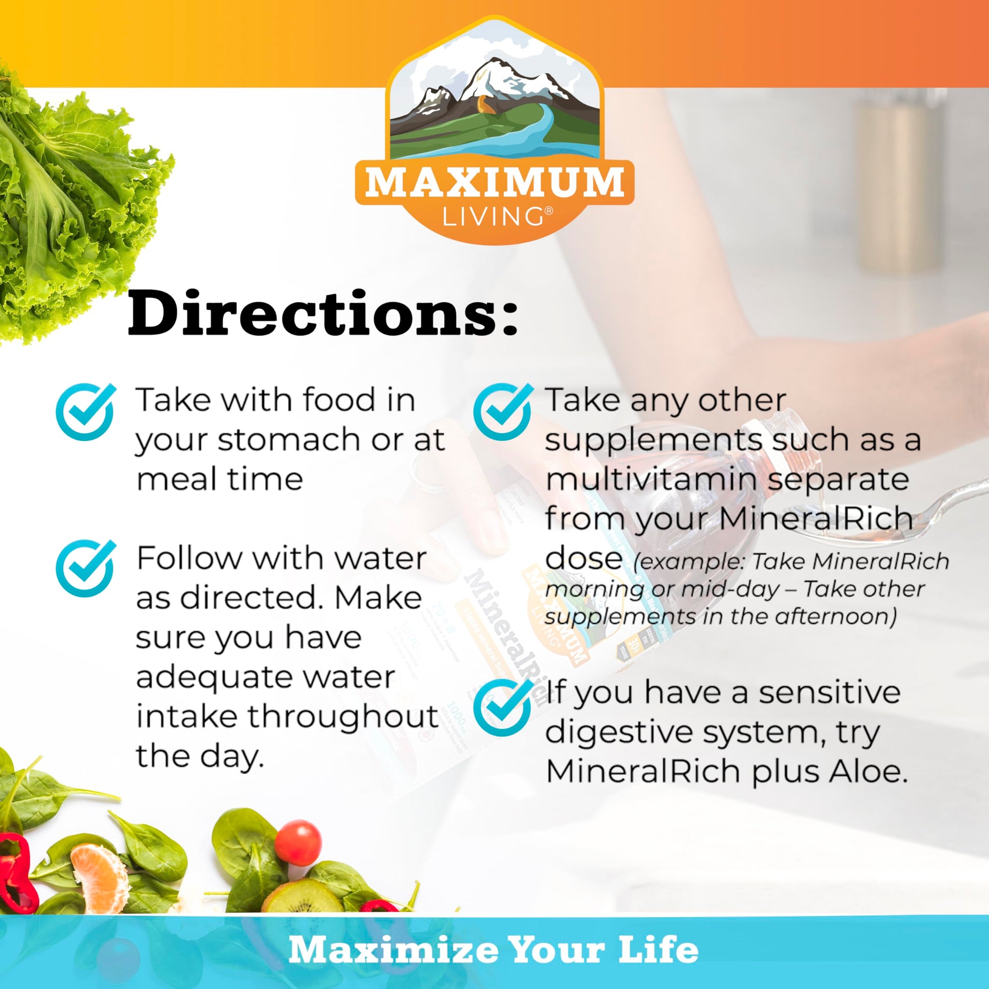 Maximum Living MineralRich Minerals Supplement with Aloe - Liquid Blend of Vitamins and Trace Minerals - 32 oz Maximum LivingBuy Supplements Australia