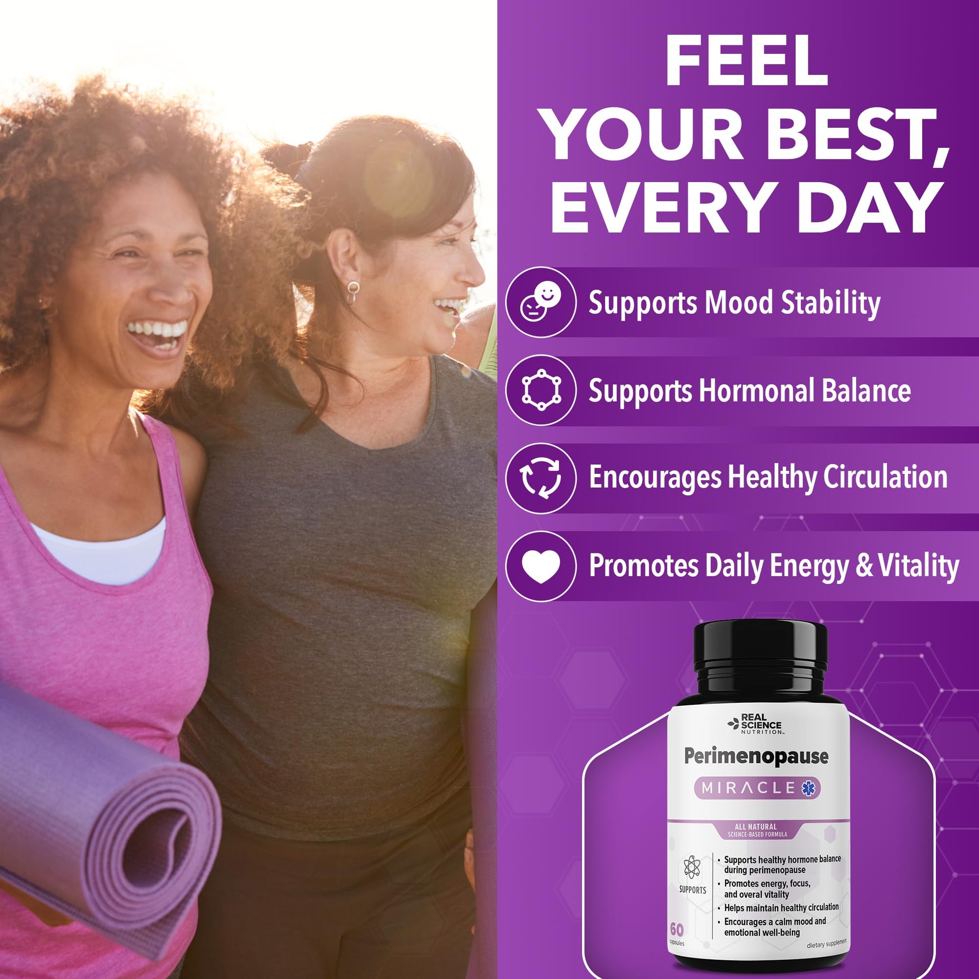 Real Science Perimenopause Supplements for Women for Hormone Balance & Energy Support – Nitric Oxide Formula with Vinitrox, GABA & Essential Vitamins for Hot Flashes, Mood & Energy – 60 Caps Real Science NutritionBuy Supplements Australia