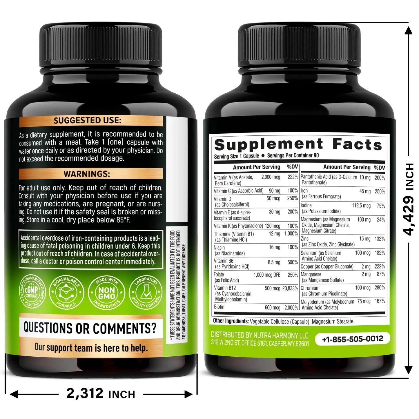 Bariatric Multivitamin Capsules & Biotin with Silicon Softgels NUTRAHARMONY