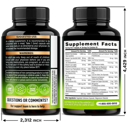 Bariatric Multivitamin Capsules & Biotin with Silicon Softgels NUTRAHARMONY