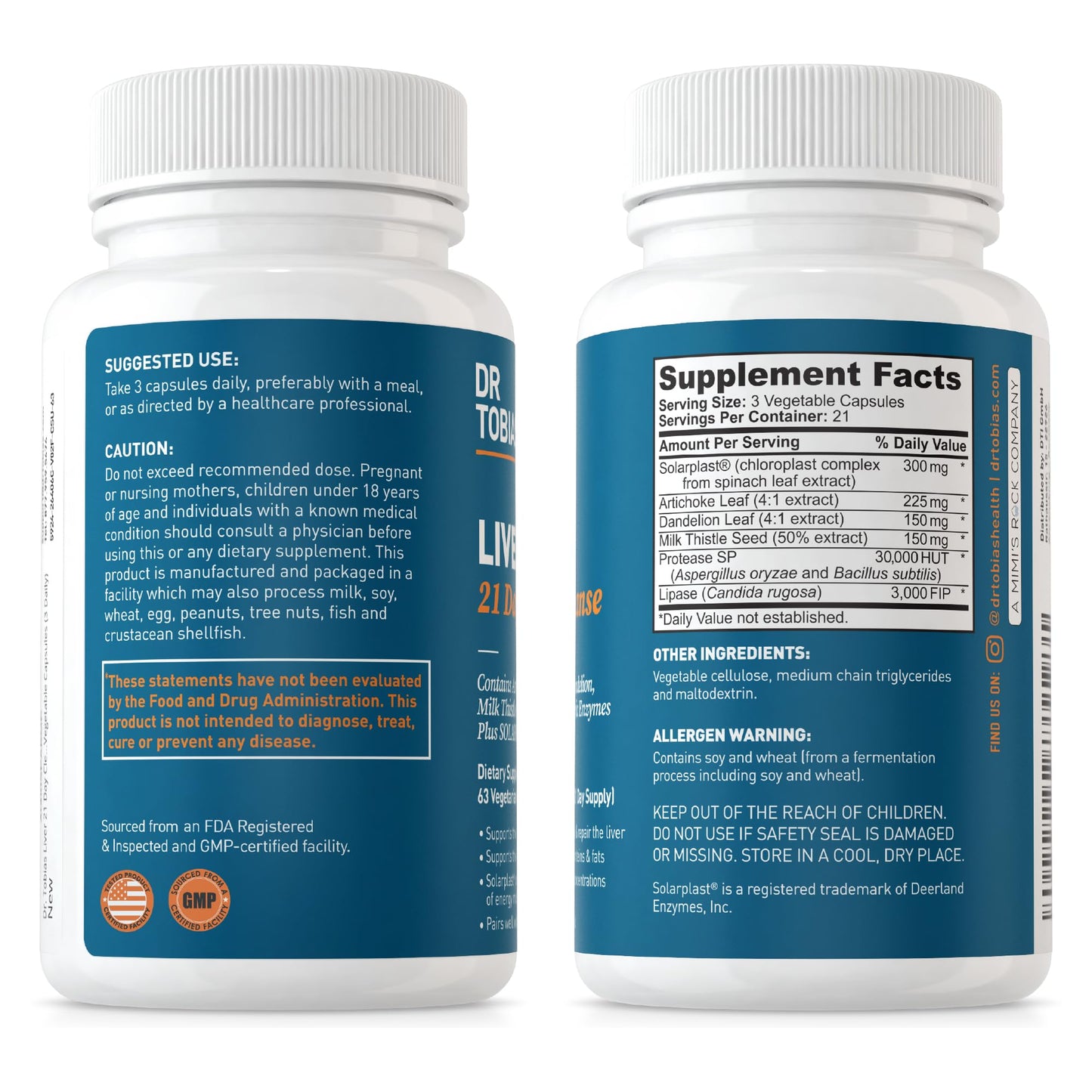 Dr. Tobias Liver 21 Day Cleanse, Herbal Liver Detox Cleanse with Solarplast, Artichoke Dr. TobiasBuy Supplements Australia