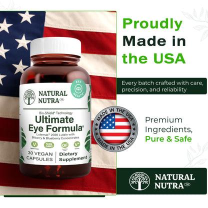 Natural Nutra Ultimate Eye Health Supplement - Bilberry & Blueberry Extract Blend for Day and Night Vision Support, Promotes Color Perception & Eye Clarity - Non-GMO, Vegan - 30 Capsules (Pack of 3) Natural NutraBuy Supplements Australia
