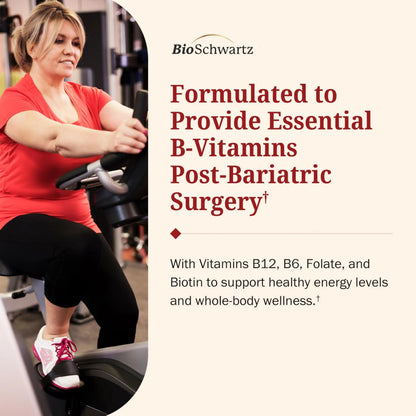 BioSchwartz Bariatric B12 Plus Dissolvable Tablets - 1000mcg Vitamin B12, Vitamin B6, Folate, Biotin - Cherry Strawberry Flavor BioSchwartz