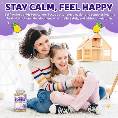 Saffron Gummies for Kids & Adults, 20-in-1 Saffron Supplements with 88.5mg Saffron Extract, B6, B12, C, D3, Magnesium for Calm, Focus, Nerve, Sugar Free, Vegan, Non-GMO - Pineapple Flavor, 60 Counts CFILIHTCBuy Supplements Australia