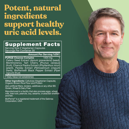 Purge! Uric Acid Flush – Eat & Drink What You Want – Detox and Cleanse with Celery Seed Extract Eu NaturalBuy Supplements Australia