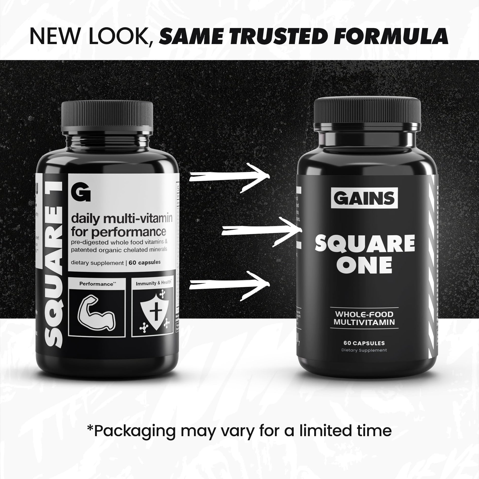 Gains in Bulk Square 1 Multivitamin and Mineral Supplement for Women and Men, Vitamins, Digestive Enzymes and Organic Minerals for Muscle Health, Performance and Immune Support, 90 Capsules GAINS IN BULK GAINSINBULK.COMBuy Supplements Australia