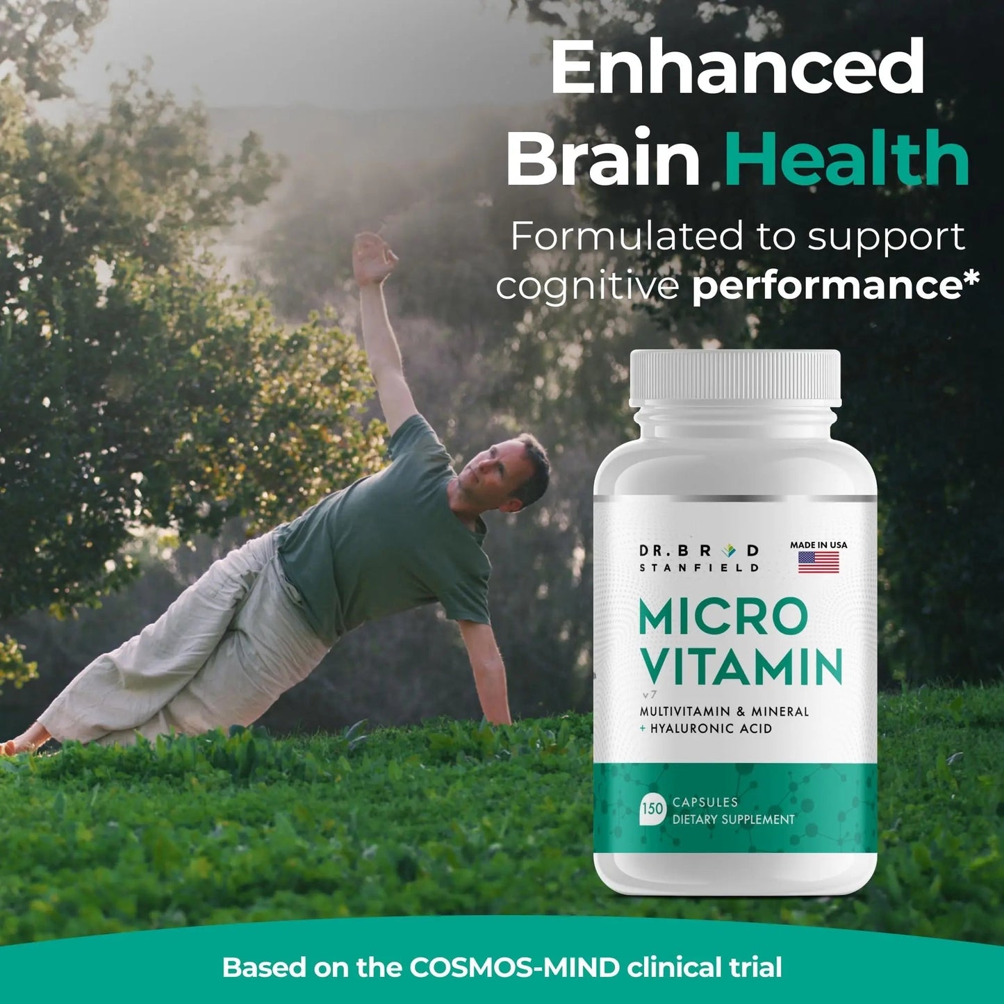 Dr Brad Stanfield Daily Low Dose MultiVitamin & Mineral for Men & Women to Support Cognitive Performance & Memory + Hyaluronic Acid for Skin Health Dr Brad StanfieldBuy Supplements Australia