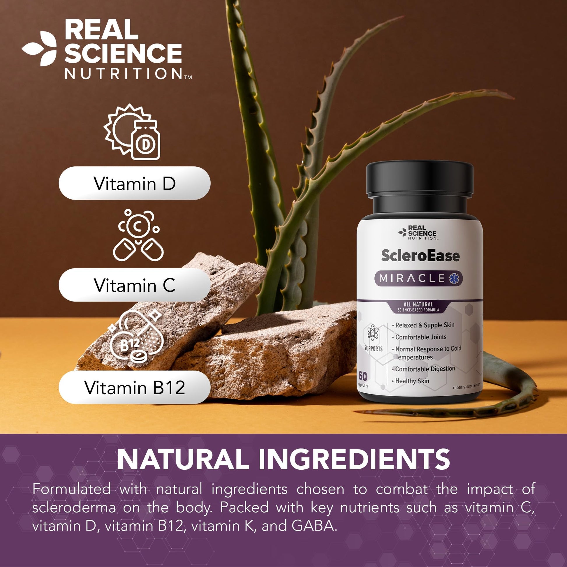 Real Science Nutrition ScleroEase Miracle Offers Relief to sufferers of Scleroderma, Supporting Flexible & Supple Skin, Comfortable Joint Movement, Comfortable Digestion, and Healthy Skin Real Science NutritionBuy Supplements Australia