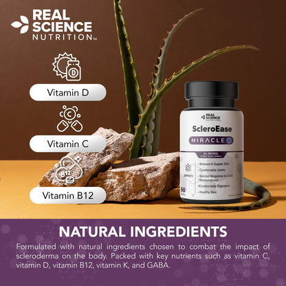 Real Science Nutrition ScleroEase Miracle Offers Relief to sufferers of Scleroderma, Supporting Flexible & Supple Skin, Comfortable Joint Movement, Comfortable Digestion, and Healthy Skin Real Science NutritionBuy Supplements Australia