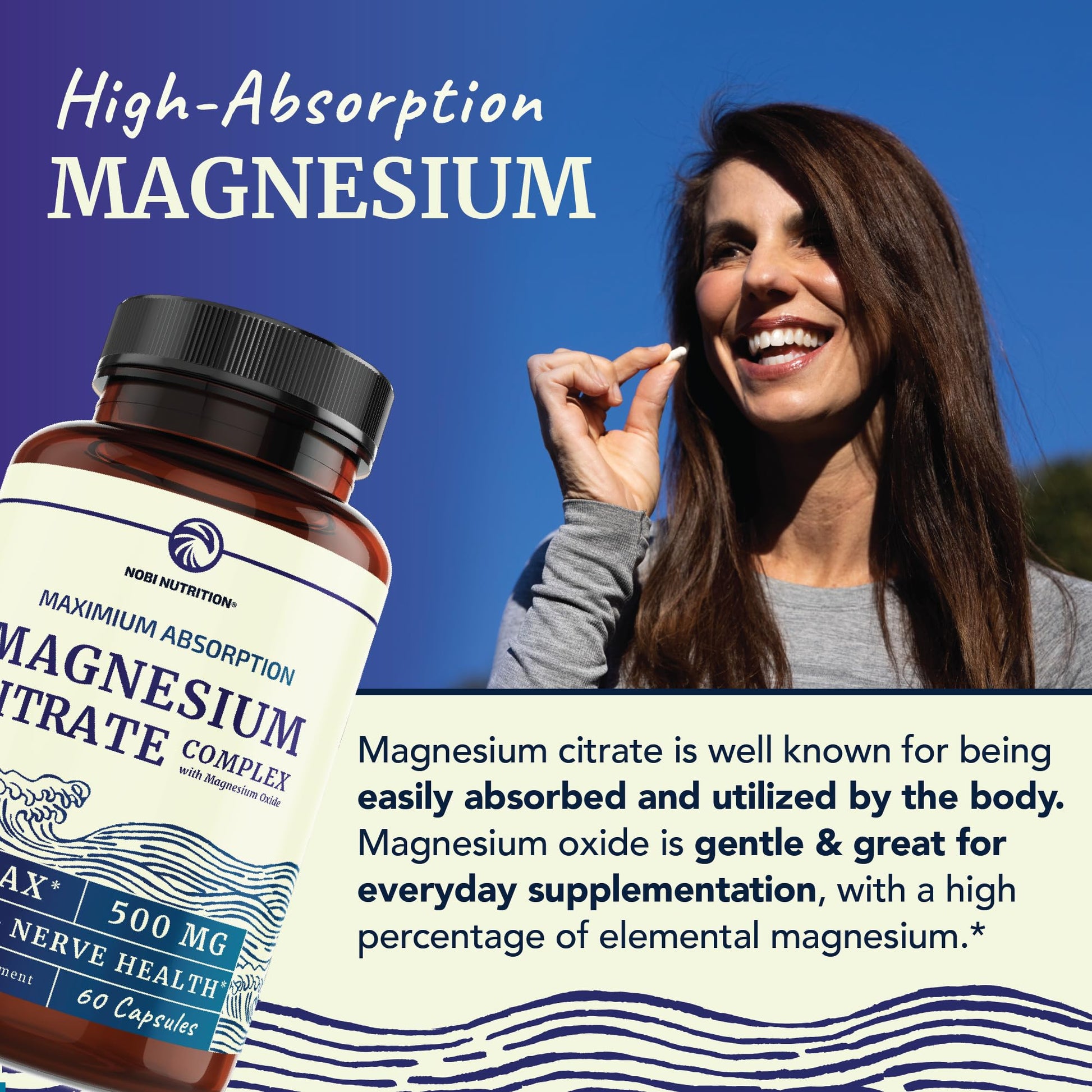 Magnesium Citrate Complex 500 MG for Calm, Relaxation, Constipation & Digestion Nobi NutritionBuy Supplements Australia