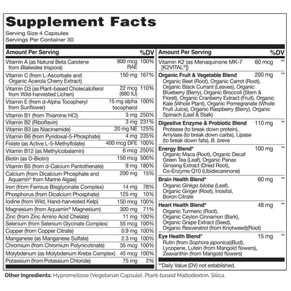 NATURELO Whole Food Multivitamin for Women - 120 Capsules and Whole Food Multivitamin for Men - 120 Capsules Bundle NATURELO