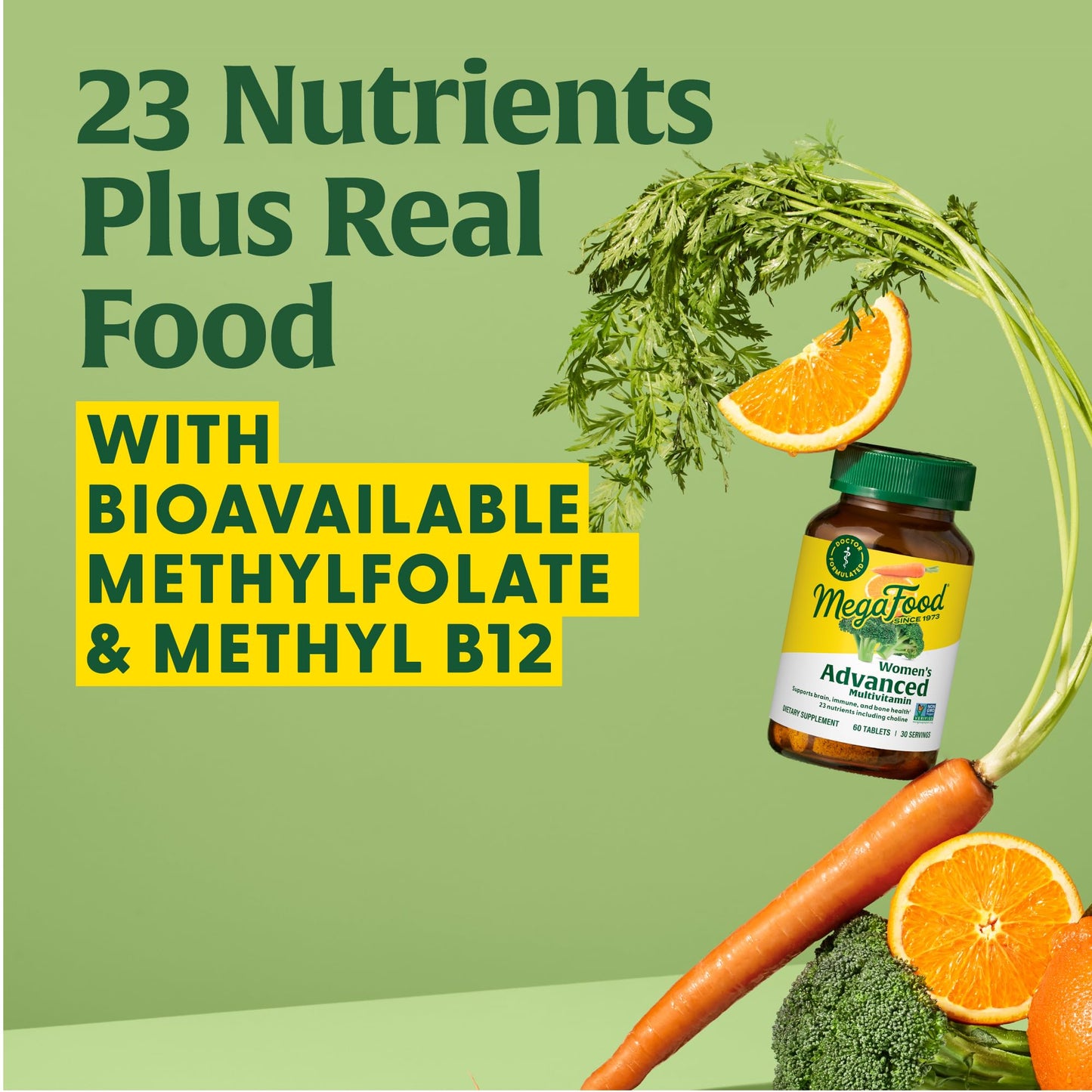 MegaFood Women's Advanced Multivitamin for Women - Doctor-Formulated With Iron, Choline, Vitamin D, Vitamin C & Zinc - Brain Health MegaFoodBuy Supplements Australia