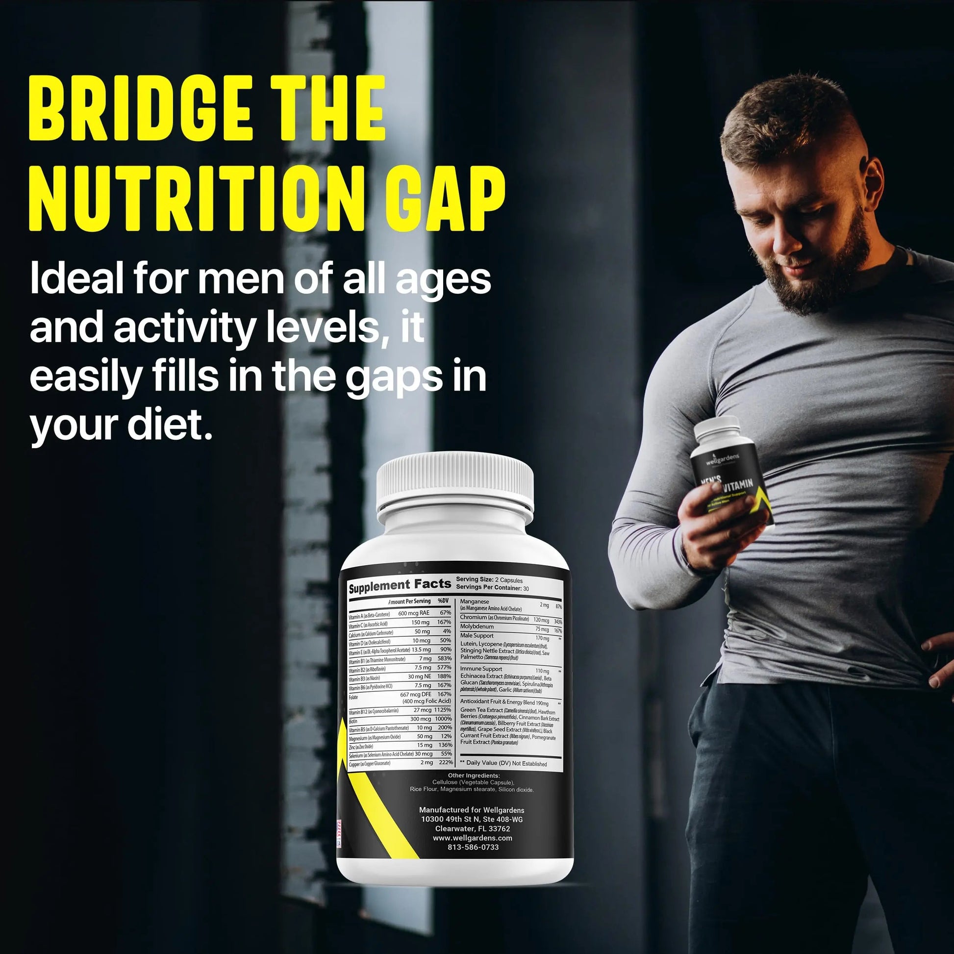 100% Pure Multivitamin for Men - Daily Mens Multivitamins, Multiminerals Supplement for Energy, Focus, Performance, Immune and Male Support WellgardensBuy Supplements Australia