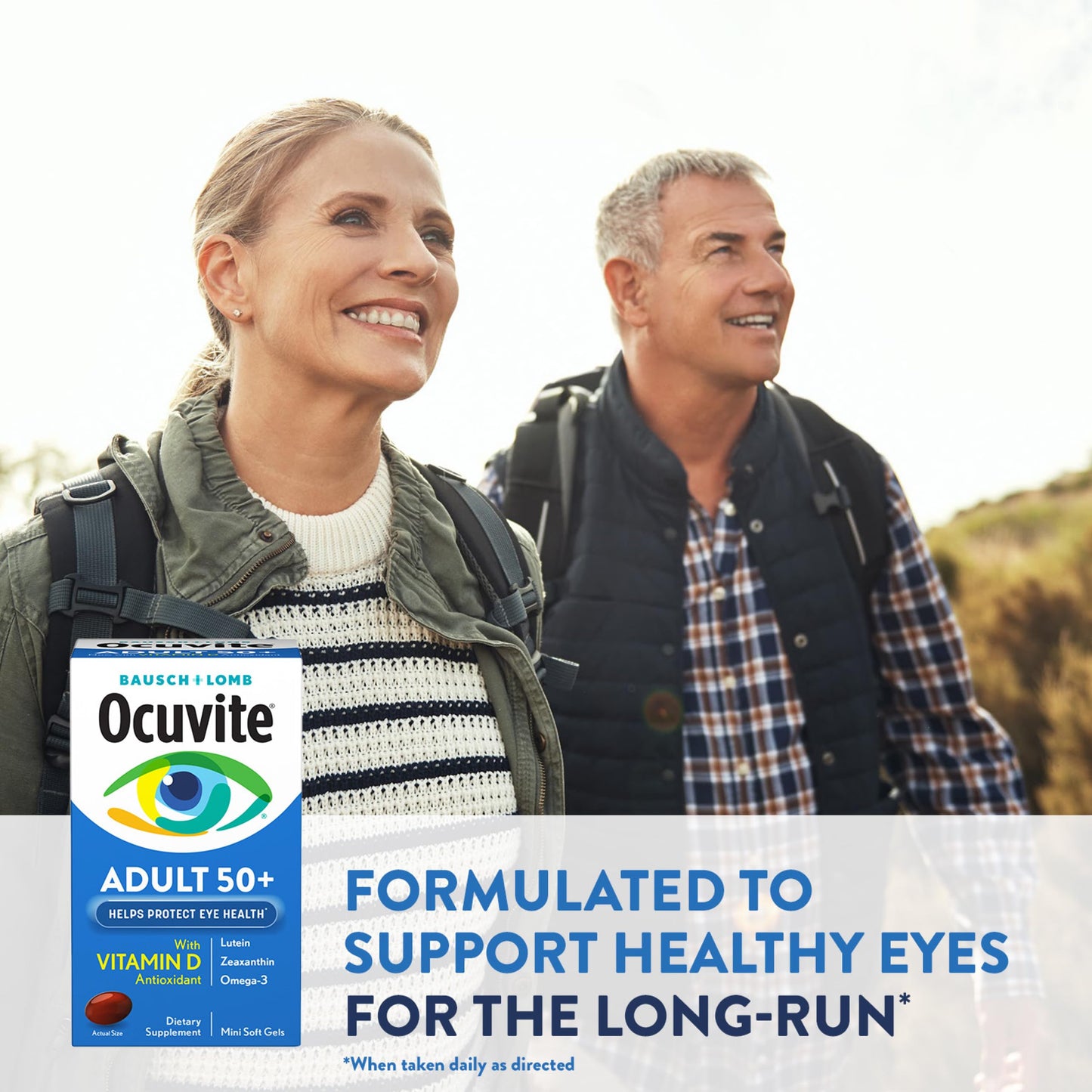 Ocuvite 50+ Eye Vitamin & Mineral Supplement, Multivitamin for Vision & Ocular Health with Omega-3, Zinc, Vitamins C & E, Lutein & Zeaxanthin, Zinc Supplements for Women and Men, 50 Softgels OcuviteBuy Supplements Australia