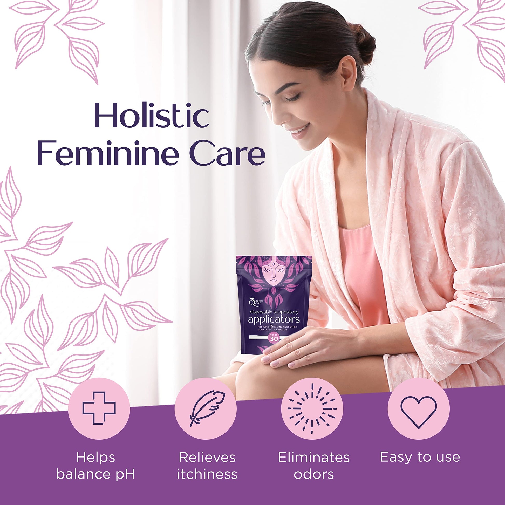 Queen Care - Boric Acid Suppositories & Applicators, Complete Feminine Care, PH Balance for Women Queen CareBuy Supplements Australia