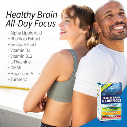 Applied Nutrition Healthy Brain All-Day Focus - 50 Tablets - Powerful 3-in-1 Brain Booster with Turmeric Extract - 25 Servings Applied NutritionBuy Supplements Australia