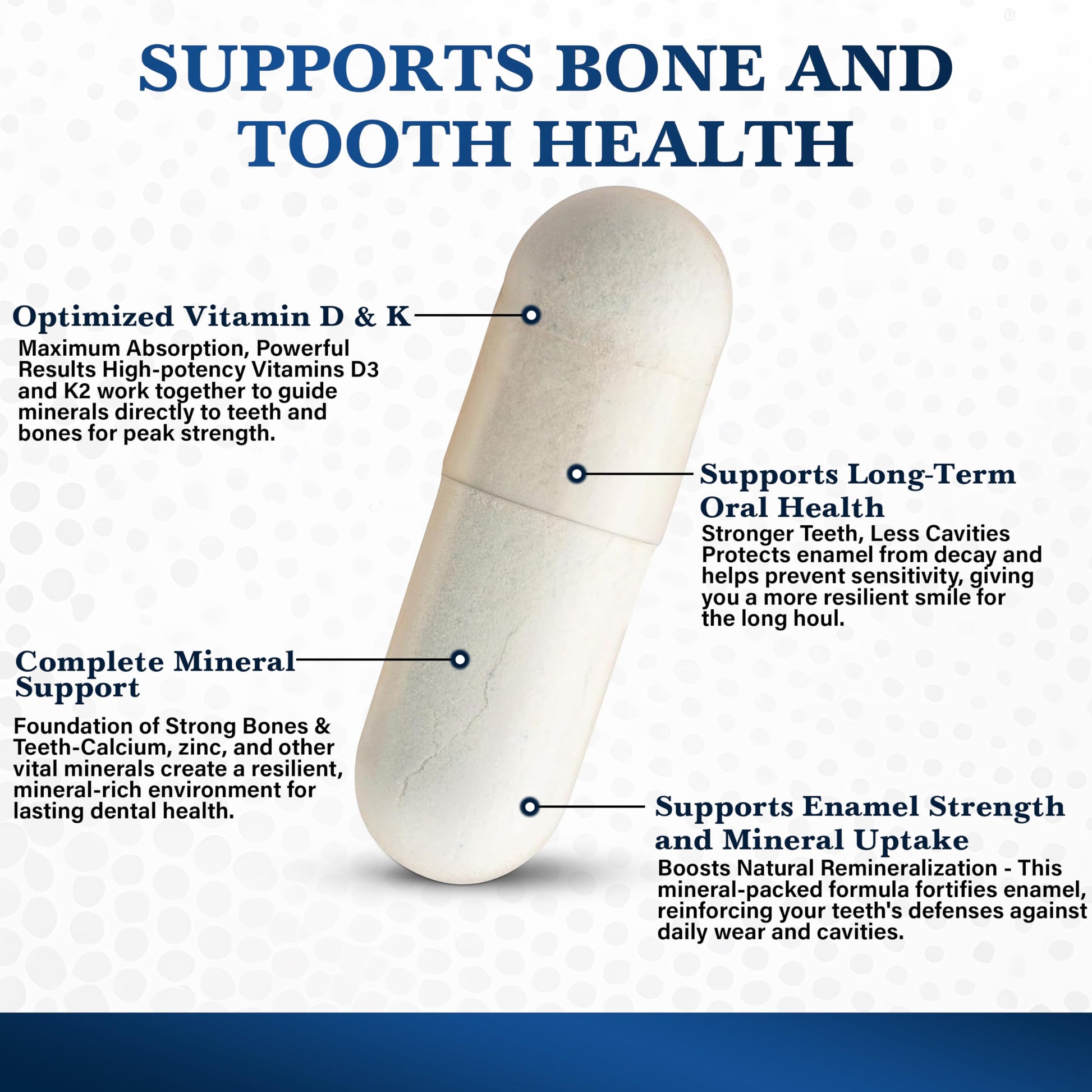 Living Well with Dr. Michelle Tooth & Bone Formula - Supplement with Calcium for Bone Strength & Tooth Enamel Support, D3 + K2, 120 Capsules, Non-GMO, Gluten-Free Living Well with Dr. MichelleBuy Supplements Australia