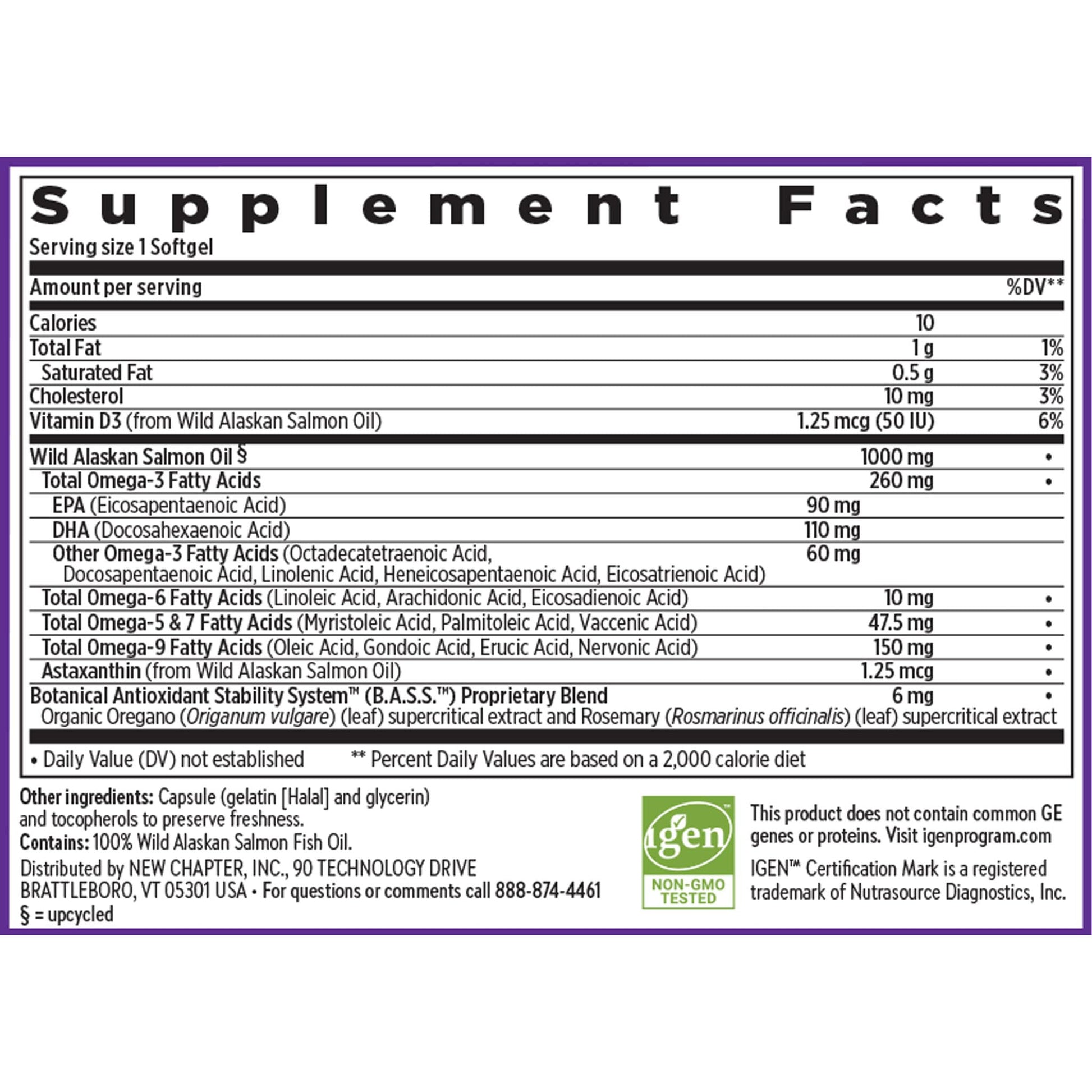 New Chapter Omega-3 Complex, 1000mg Softgels, Fish Oil Supplement Wild Alaskan Salmon for Heart, Brain, Eye, Joint & Skin Health Support - 30 Count New ChapterBuy Supplements Australia