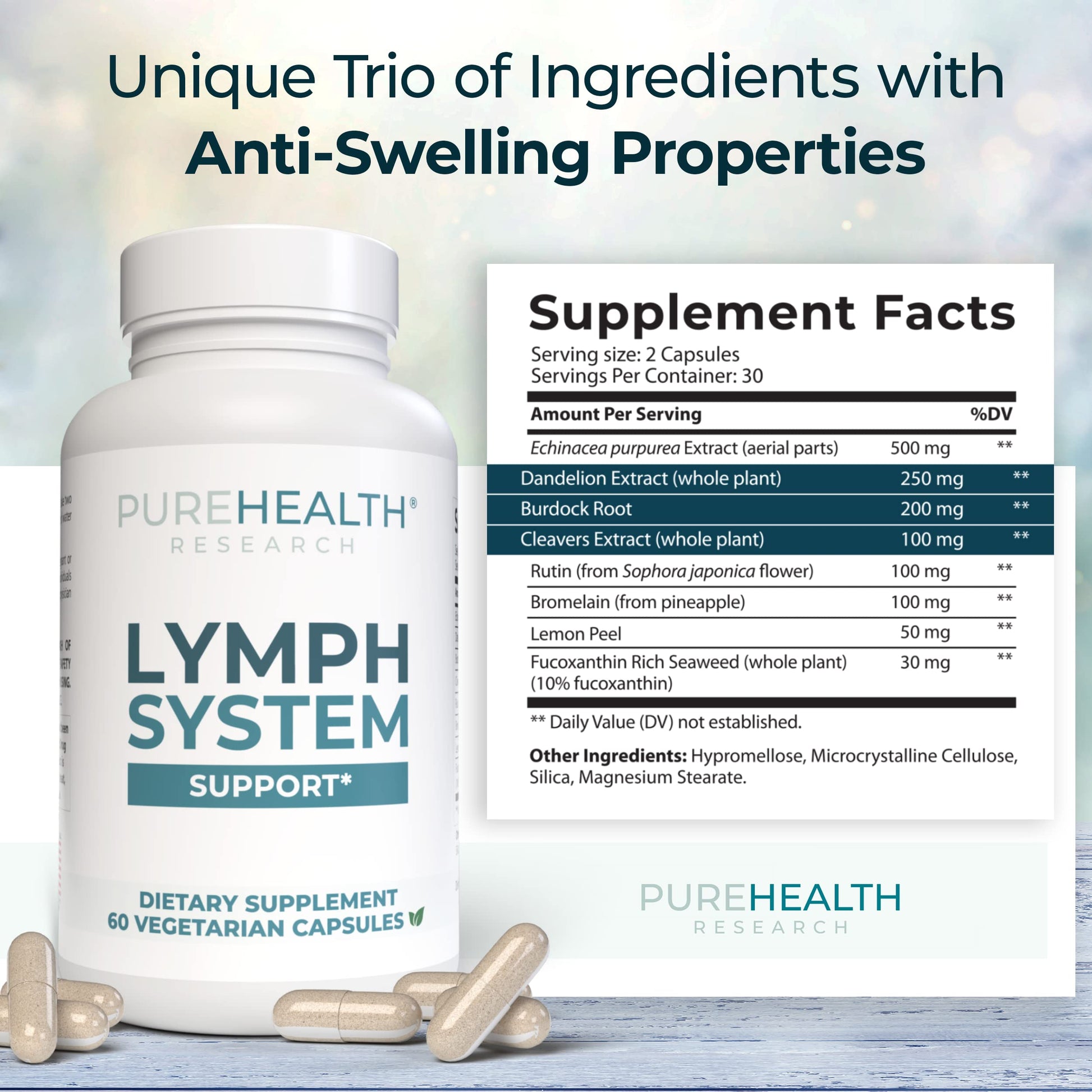 PUREHEALTH RESEARCH Lymph System Support Supplement - Lymphatic Drainage Supplement PUREHEALTH RESEARCHBuy Supplements Australia