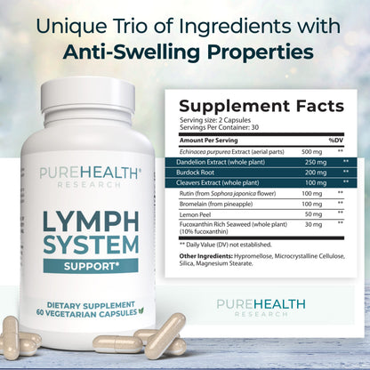 PUREHEALTH RESEARCH Lymph System Support Supplement - Lymphatic Drainage Supplement PUREHEALTH RESEARCHBuy Supplements Australia