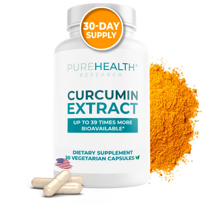 PUREHEALTH RESEARCH Curcumin Extract - High Absorption Turmeric Supplement for Robust Immune Support - Joint Support for Overworked Joints and Muscles - Powered by Curcugen x39 Bioavailable - 1 Bottle PUREHEALTH RESEARCHBuy Supplements Australia