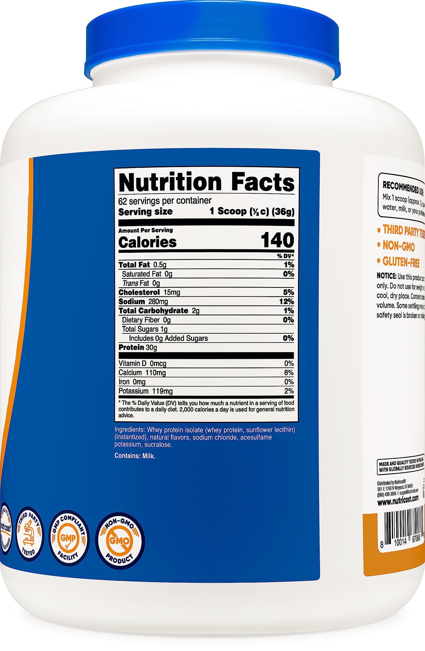 Nutricost Whey Protein Isolate (Salted Caramel, 5LBS) NutricostBuy Supplements Australia