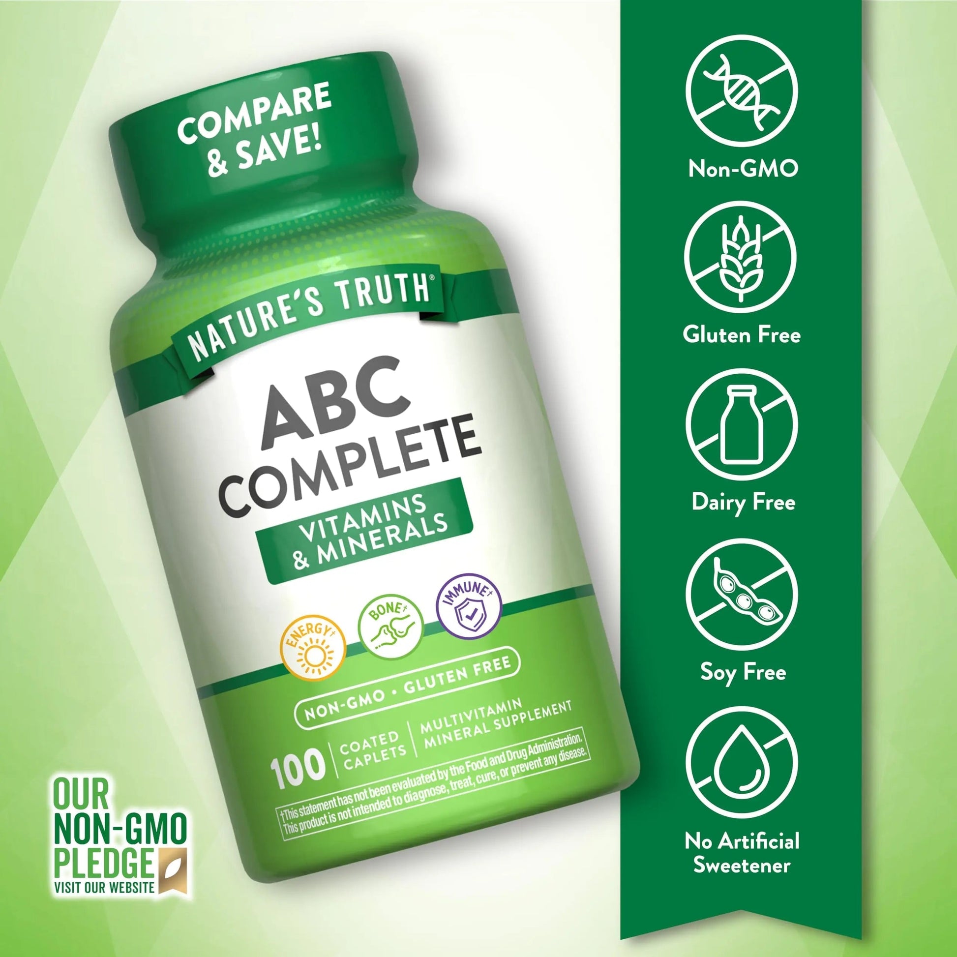 Nature's Truth Adult ABC Complete Multivitamin for Men and Women | 100 Caplets | Non-GMO & Gluten Free Nature's TruthBuy Supplements Australia