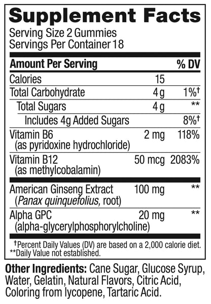 OLLY Laser Focus Gummy, Ginseng, Alpha GPC, B Vitamins, Berry Tangerine Flavor OLLYBuy Supplements Australia