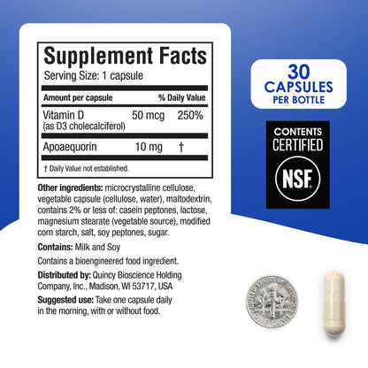 Prevagen Regular Strength - 30 Capsules (1 Month Supply) | Formulated for Your Brain | 10mg of Apoaequorin Plus Vitamin D3 PrevagenBuy Supplements Australia