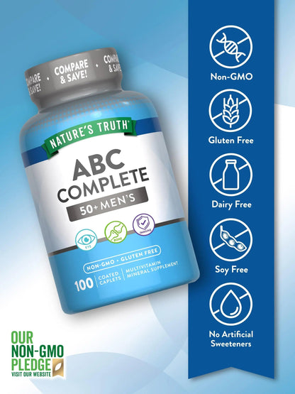 Nature's Truth Men's 50+ Multivitamin | with Vitamins A, C, E, B6 & B12 | 100 Count | Non-GMO & Gluten Free Nature's TruthBuy Supplements Australia