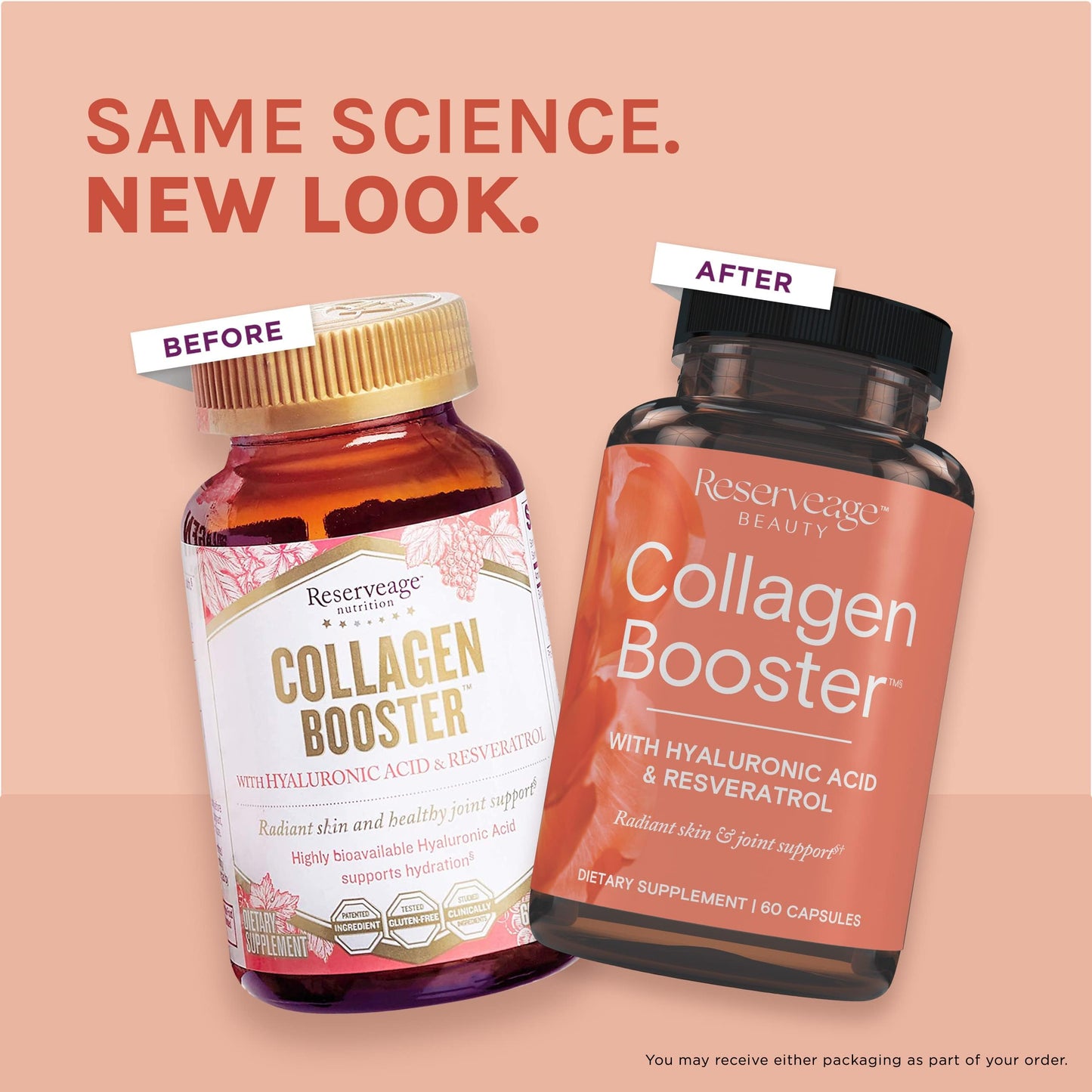 Reserveage Ultra Collagen Booster & Keratin Hair Booster - Features Dermaval, Biotin & Resveratrol - Support Hair & Skin - 60 Ultra Collagen Capsules, 60 Keratin Capsules Reserveage NutritionBuy Supplements Australia
