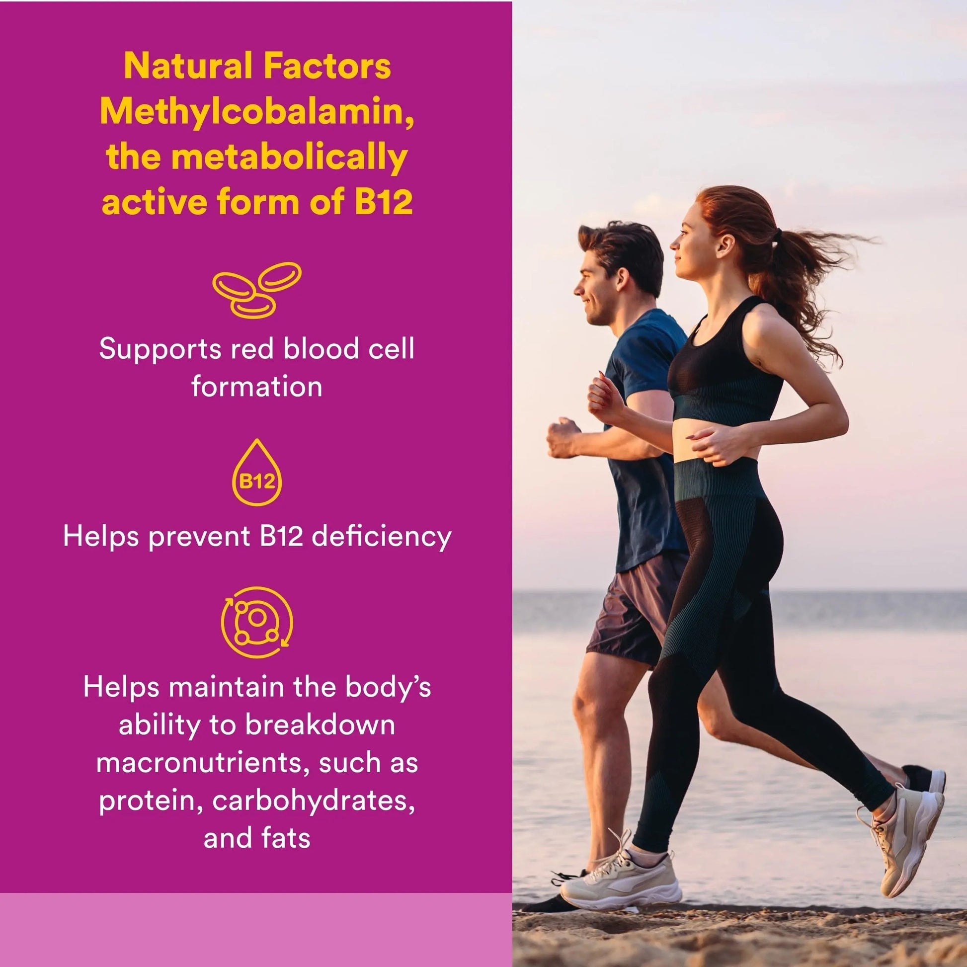 Natural Factors Methylcobalamin 1,000 mcg - Vitamin B12 Supplement in Metabolically Active Form - Supplement Supports Cll Formation Natural FactorsBuy Supplements Australia