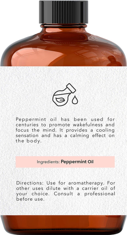 Brooklyn Botany Peppermint Essential Oil - Huge 4 Fl Oz - 100% Pure and Natural - Premium Grade Brooklyn BotanyBuy Supplements Australia