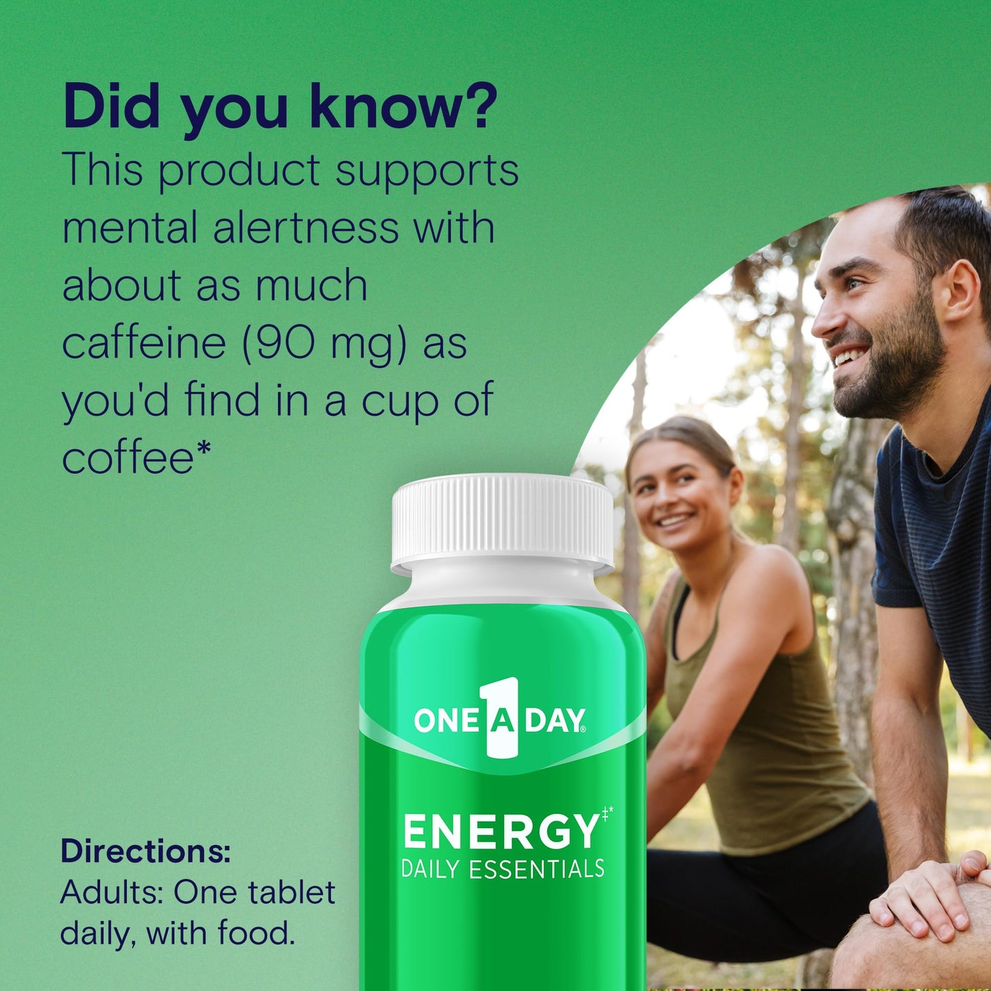 One A Day Energy Daily Essentials Multivitamin, Energy Supplement to Support Mental Alertness and Immune Health with Vitamins A C, D, E, Zinc and Caffeine, 120 Count ONE A DAYBuy Supplements Australia