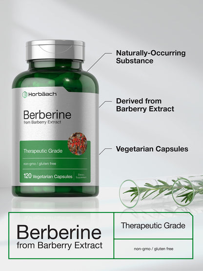 Berberine Supplement | 120 Capsules | Berberine HCl from Barberry Extract | Non-GMO HorbäachBuy Supplements Australia