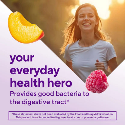vitafusion Probiotic Gummy Supplements, Raspberry, Peach and Mango Flavors, Probiotic Nutritional Supplements With 5 Billion CFUs Vitafusion