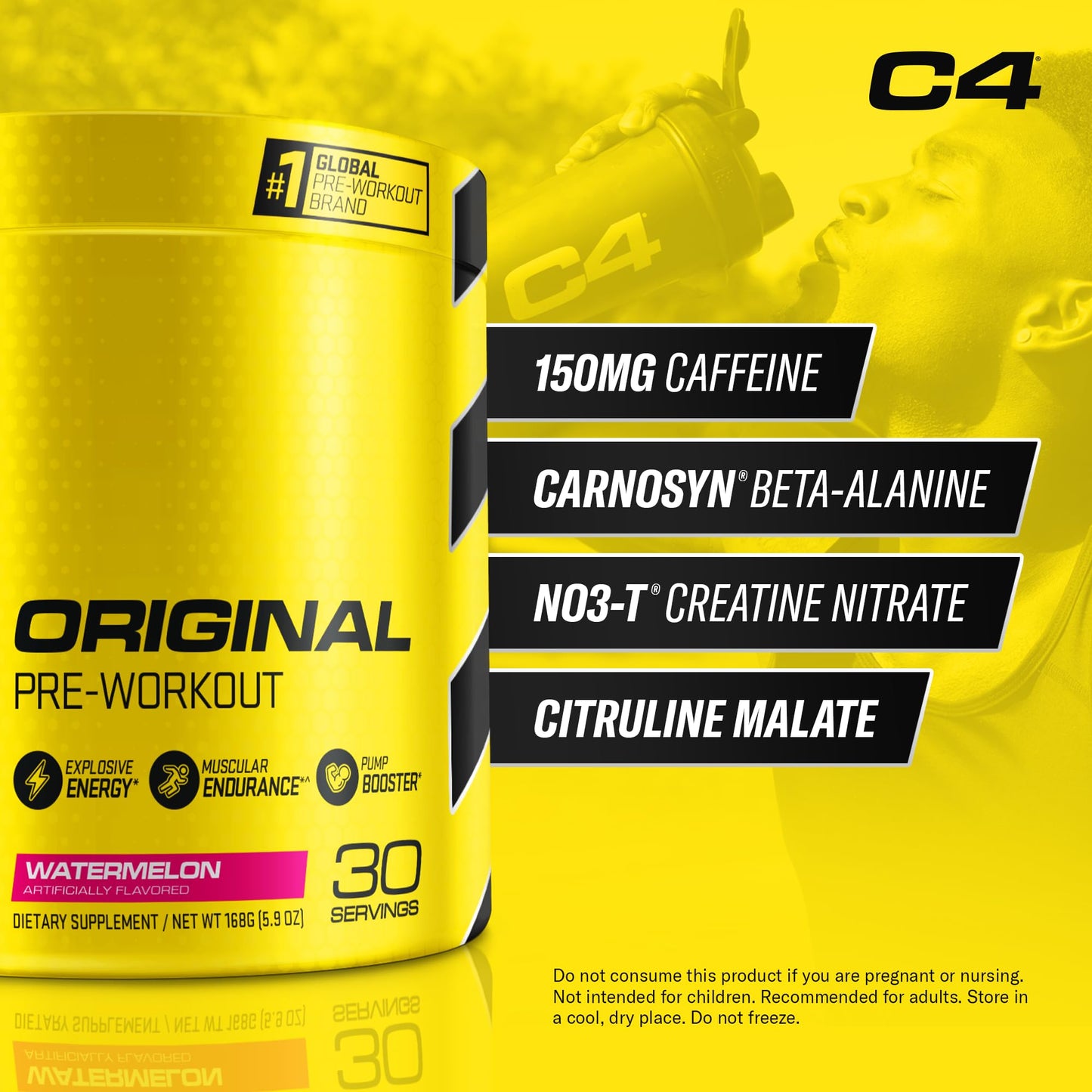 Cellucor C4 Original Pre Workout Powder Watermelon Sugar Free Preworkout Energy CellucorBuy Supplements Australia
