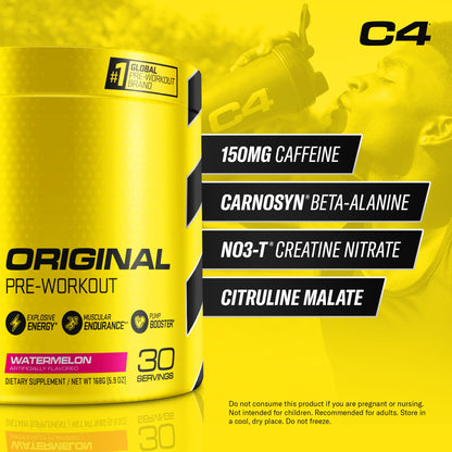 Cellucor C4 Original Pre Workout Powder Watermelon Sugar Free Preworkout Energy CellucorBuy Supplements Australia